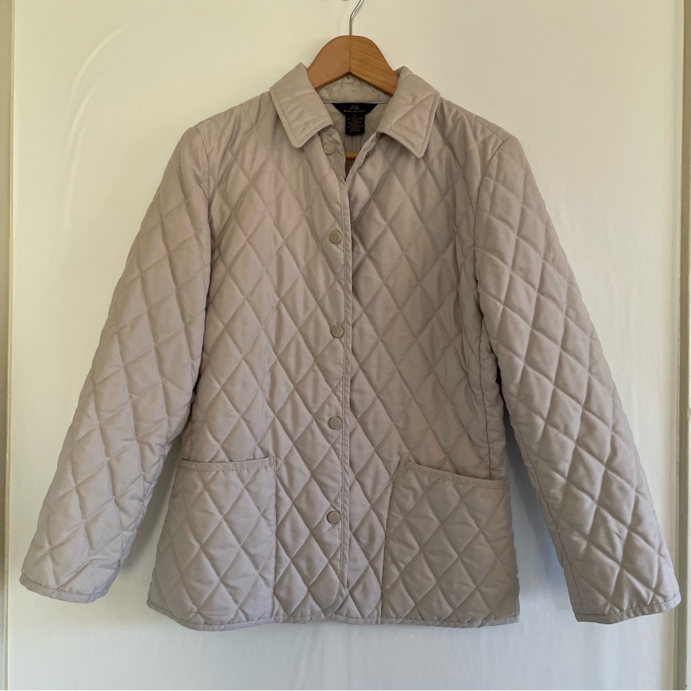 346 Brooks Brothers Light Brown Quilted Jacket Size 4